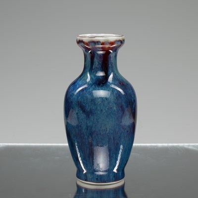 Lot 156 - (R) CHINESE POTTERY COBALT BLUE FLAMBE VASE