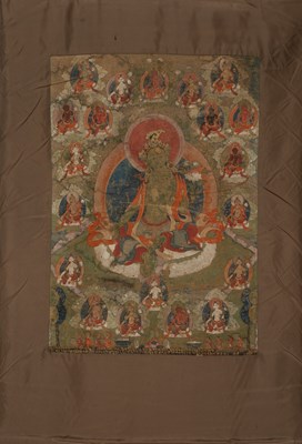 Lot 155 - (R) GREEN TARA THANGKA 18TH CENTURY EAST TIBET