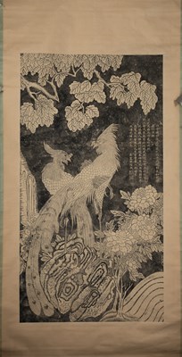 Lot 113 - (R) A PAIR OF PHOENIX, RUBBING OF A CHINESE TABLET (AFTER 1885)