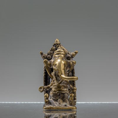 Lot 109 - CHARMING SEATED BRONZE GANESHA INDIA 18TH CENTURY