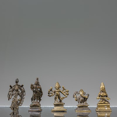 Lot 46 - SIX BRONZES INDIA 16TH TO 18TH CENTURY