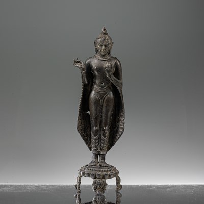 Lot 20 - STANDING BRONZE PAGAN BUDDHA 13TH CENTURY