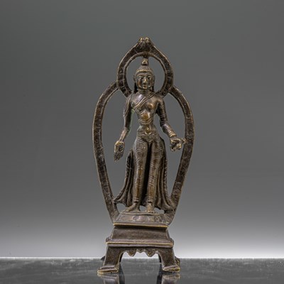 Lot 119 - STANDING BRONZE BUDDHA 19TH CENTURY