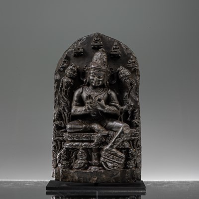 Lot 48 - PADMAPANI BLACK STONE 12TH CENTURY PALA STYLE INDIA