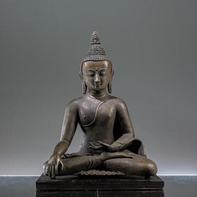 Lot 140 - BRONZE BUDDHA TIBET 13TH CENTURY