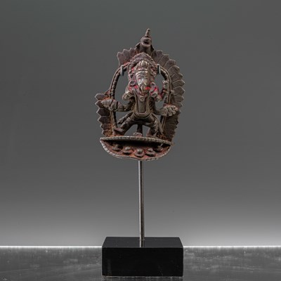 Lot 124 - STANDING NEPALESE BRONZE GANESHA 18TH CENTURY