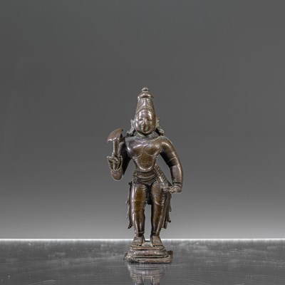 Lot 153 - RARE STANDING INDIA BRONZE  HINDU GOD 15TH CENTURY