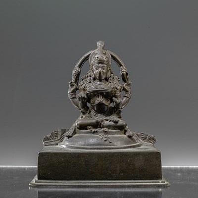 Lot 53 - SEATED BRONZE LAKSHMI INDIA KERALA 18TH CENTURY