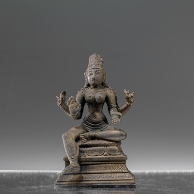 Lot 174 - SEATED BRONZE PRAYNAPARAMITA INDIA 14TH CENTURY