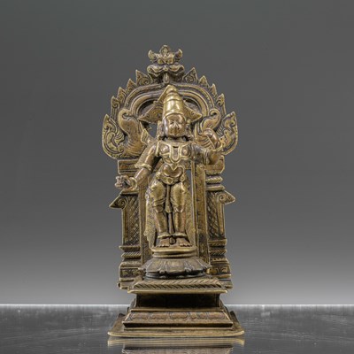 Lot 54 - UNUSUAL BI-COLOR BRONZE OF RAMA INDIA  18TH CENTURY