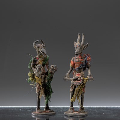 Lot 75 - SET OF TWO TRIBAL BRONZE SCULPTURES INDIA 19TH CENTURY