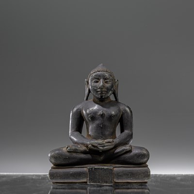 Lot 55 - SEATED STONE JAIN BUDDHA INDIA 19TH CENTURY