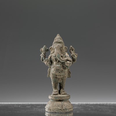 Lot 86 - STANDING INDIA 15TH CENTURY BRONZE GANESHA