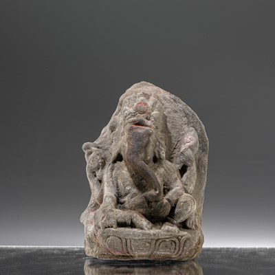 Lot 127 - SEATED GANESHA STONE NEPAL 18TH CENTURY