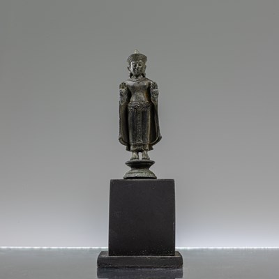 Lot 151 - STANDING BRONZE THAILAND BUDDHA 13TH CENTURY