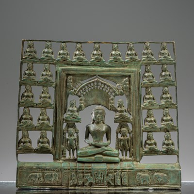 Lot 1 - BRONZE JAIN SHRINE CENTRAL INDIA MADYHA PRADESH