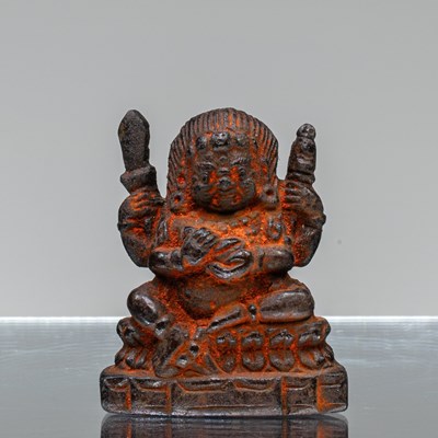 Lot 37 - BHAIRABA BLACK STONE NEPAL 19TH CENTURY