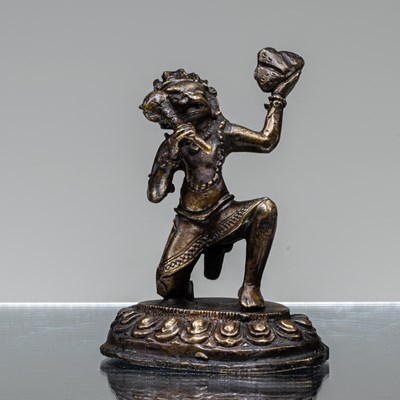 Lot 68 - STANDING HANUMAN BRONZE 1950's