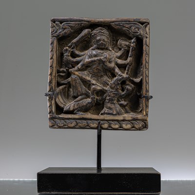 Lot 69 - TSA TSA DEPICTING DURGA NEPAL 19TH CENTURY