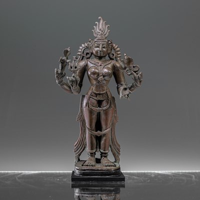 Lot 62 - STANDING BRONZE KALI INDIA 18TH CENTURY