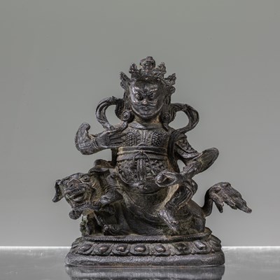 Lot 161 - SEATED BRONZE JAMBHALA CHINA 18TH CENTURY