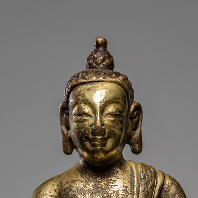 Lot 180 - BRONZE GILT BUDDHA CHINA QING DYNASTY