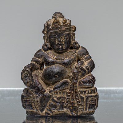 Lot 6 - JAMBHALA BLACK STONE NEPAL 19TH CENTURY