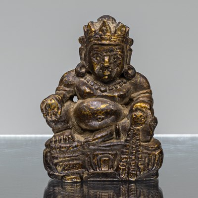 Lot 47 - JAMBHALA BLACK STONE NEPAL 19TH CENTURY