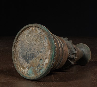 Lot 68 - TIBETAN BRONZE STUPA 19TH CENTURY OR EARLIER