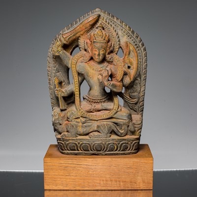 Lot 56 - (R) MANJUSHRI STONE NEPAL 16TH CENTURY