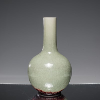 Lot 105 - (R) CHINESE GLAZE BOTTLE VASE