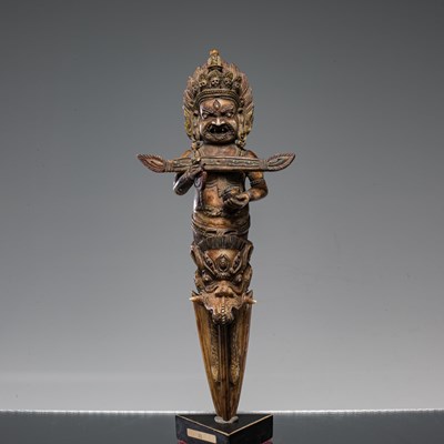 Lot 34 - PANJARANATHA MAHAKALA HORN PHURBU NEPAL 19TH CENTURY