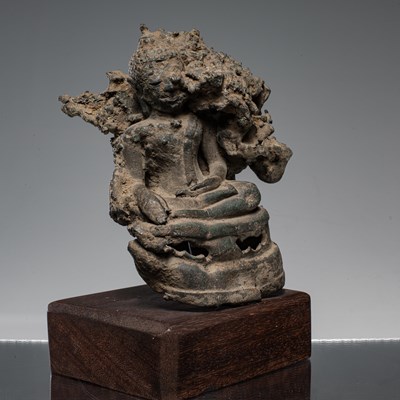 Lot 82 - MISSCAST BRONZE THAILAND BUDDHA CHIANG SAEN STYLE 16TH CENTURY