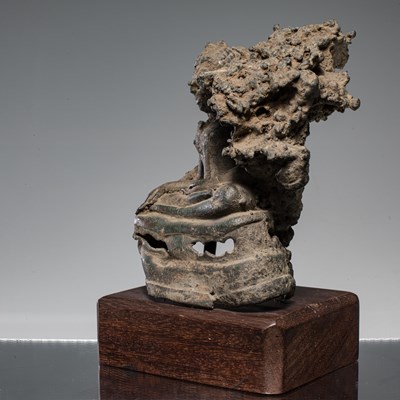 Lot 82 - MISSCAST BRONZE THAILAND BUDDHA CHIANG SAEN STYLE 16TH CENTURY