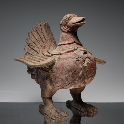 Lot 76 - STANDING WOOD HINTHA-BIRD BIRMA 18TH CENTURY