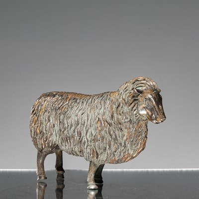 Lot 295 - VERY FINE SILVER SCULPTURE DEPICTING A SHEEP INDIA 19TH CENTURY