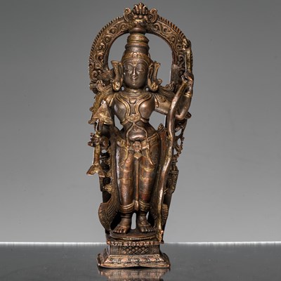 Lot 270 - STANDING RAMA BRONZE INDIA 19TH CENTURY