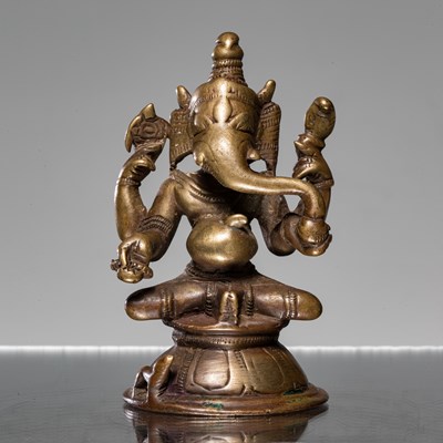 Lot 289 - SEATED GANESHA BRONZE INDIA 16TH CENTURY