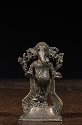 Lot 221 - STANDING GANESHA BRONZE INDIA 18TH CENTURY