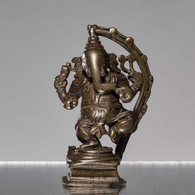 Lot 286 - STANDING GANESHA BRONZE INDIA 15TH CENTURY