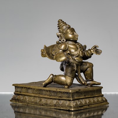 Lot 294 - KNEEING BRONZE GARUDA INDIA 17TH CENTURY