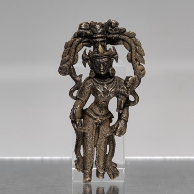 Lot 302 - STANDING AMBIKA BRONZE PALA 12TH CENTURY INDIA