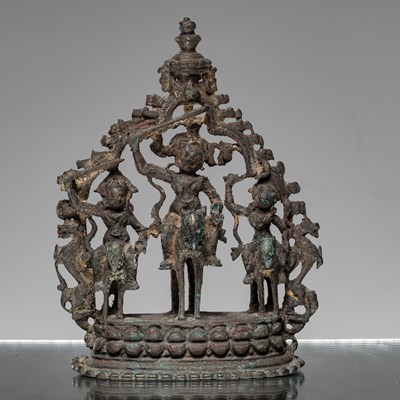 Lot 224 - PALA BRONZE SHRINE OF REVANTA (SON OF SURYA) INDIA 12TH CENTURY PALA