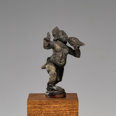 Lot 240 - VISHNU AS A CHILD BRONZE PALA INDIA 12TH CENTURY