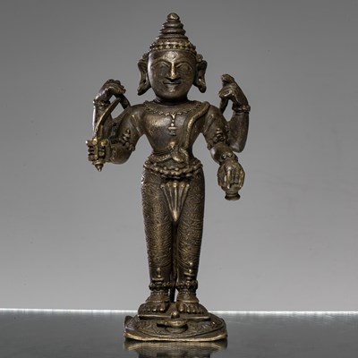 Lot 283 - LARGE STANDING SHIVA BRONZE INDIA 17TH / 18TH CENTURY