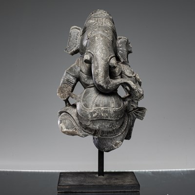 Lot 265 - GANESHA STONE TORSO INDIA 17TH CENTURY