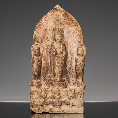 Lot 162 - STANDING GUANYIN MARBLE CHINA 8TH CENTURY