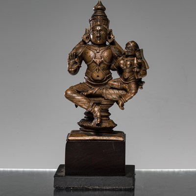 Lot 262 - SHIVA AND PARVATI BRONZE INDIA 17TH CENTURY