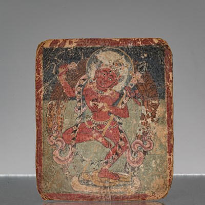 Lot 14 - TIBETAN TSAKLI DEPICTING KURUKULLA 19TH CENTURY