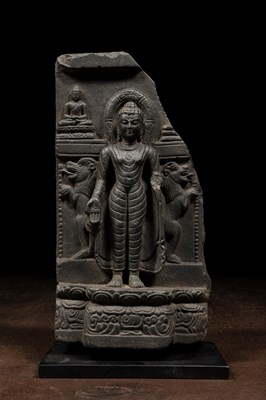 Lot 180 - STANDING BLACK STONE PALA BUDDHA 12TH CENTURY INDIA